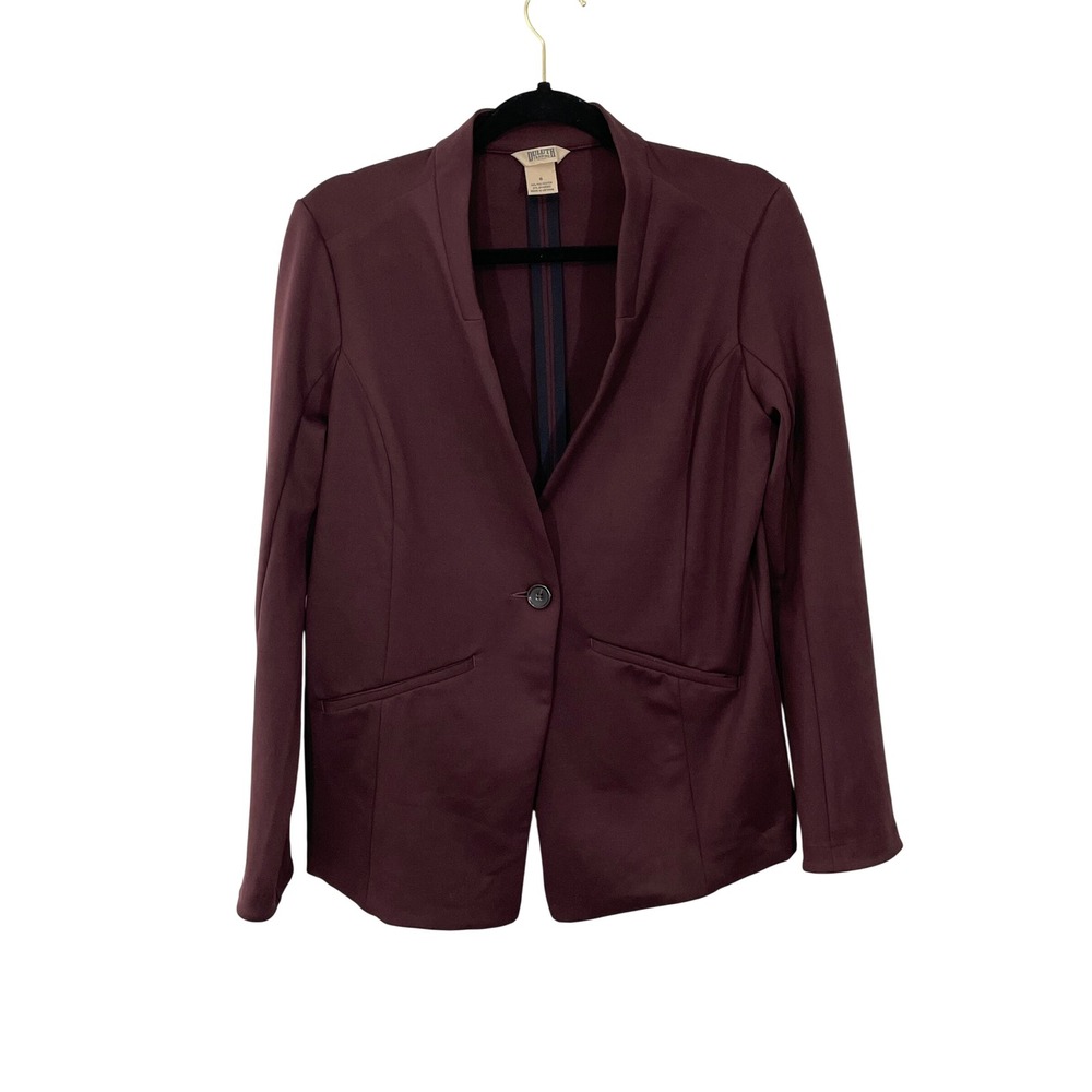 Duluth Trading Co‎ Ponte Pro Blazer Womens Burgundy Jacket Size 6
